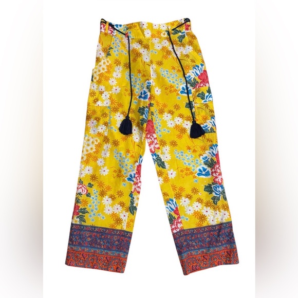 Sundance Floral Yellow Lounge Pants petite XS - Picture 2 of 4